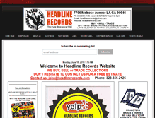 Tablet Screenshot of headlinerecords.com